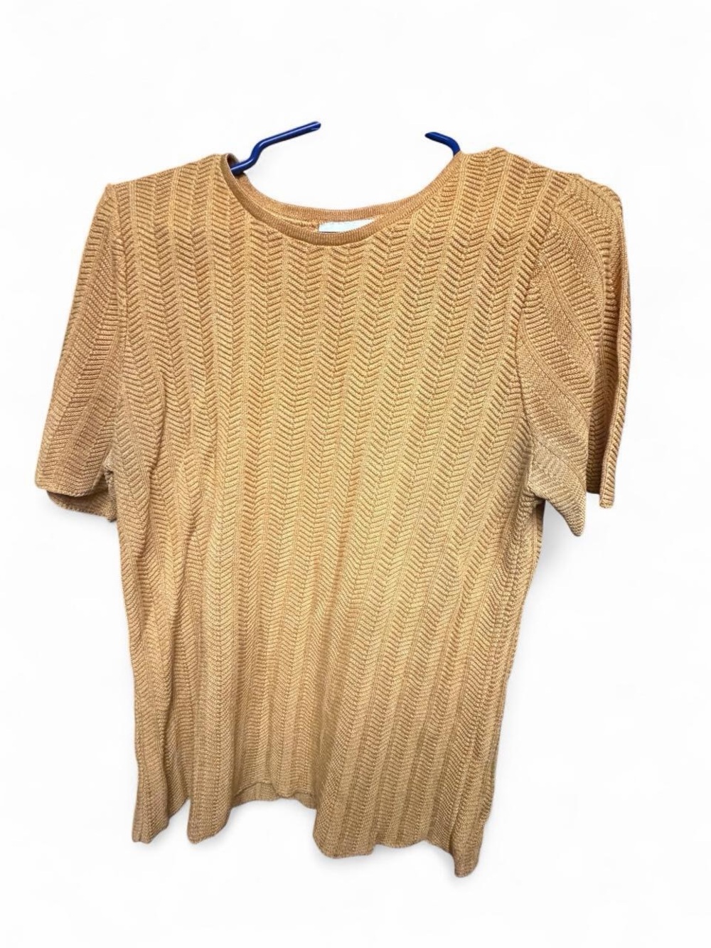 Alfred Dunner Tan Short Sleeve Knit Top